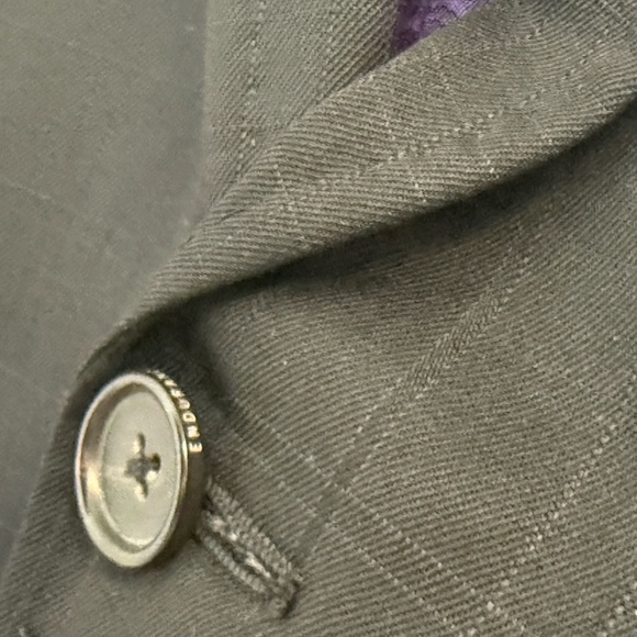 Ted Baker Endurance 39R wool EUC black with light pinstripes and  Purple Lining - Picture 8 of 15